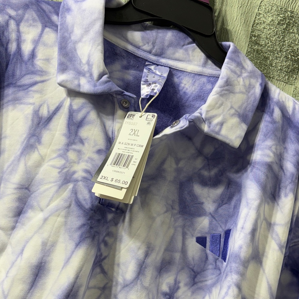 adidas Purple and White Tie-Dye sweat  Shirt